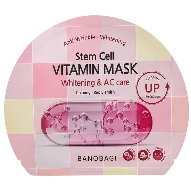 Mặt Nạ Banobagi Stem Cell Vitamin Mask Whitening & AC Care – Giải pháp cấp ẩm và hỗ trợ dưỡng sáng cho làn da mụn, da nhạy cảm