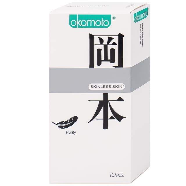 Bao Cao Su Okamoto Skinless Skin Purity Không Mùi, Tinh Khiết (Hộp 10 Cái)