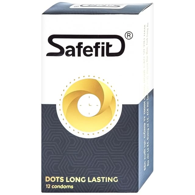 Bao cao su Safefit Dots Long Lasting S52 được thiết kế với vòng gân, hạt nổi
