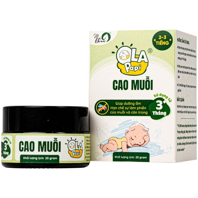 Cao đuổi muỗi Ola Papi giúp hỗ trợ xua đuổi muỗi, giảm cảm giác khó chịu do côn trùng đốt