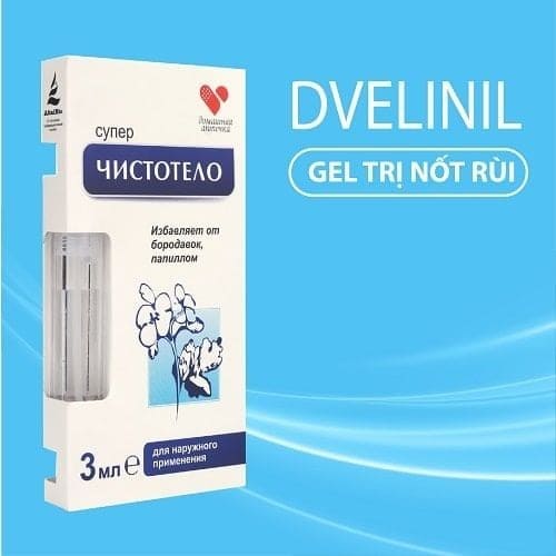 Gel Dvelinil tẩy nốt ruồi, mụn cóc, mụn thịt của Nga