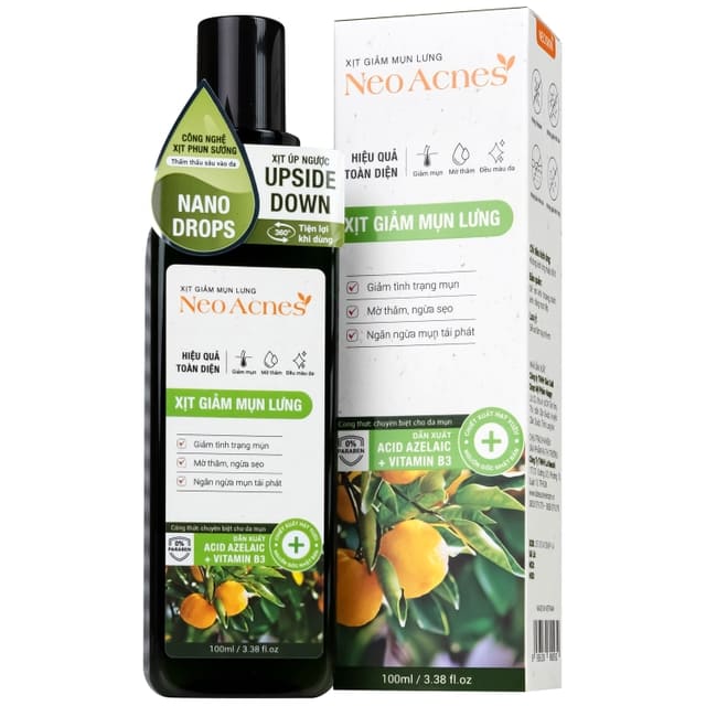 Xịt mụn lưng Neo Acnes giảm tình trạng mụn hiệu quả (100ml)